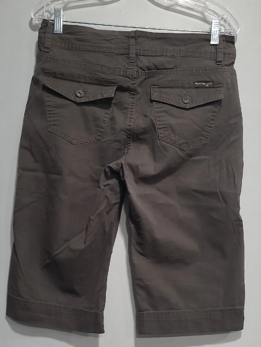 Bandolino Womens Taupe Flat-Front Shorts Waist 30